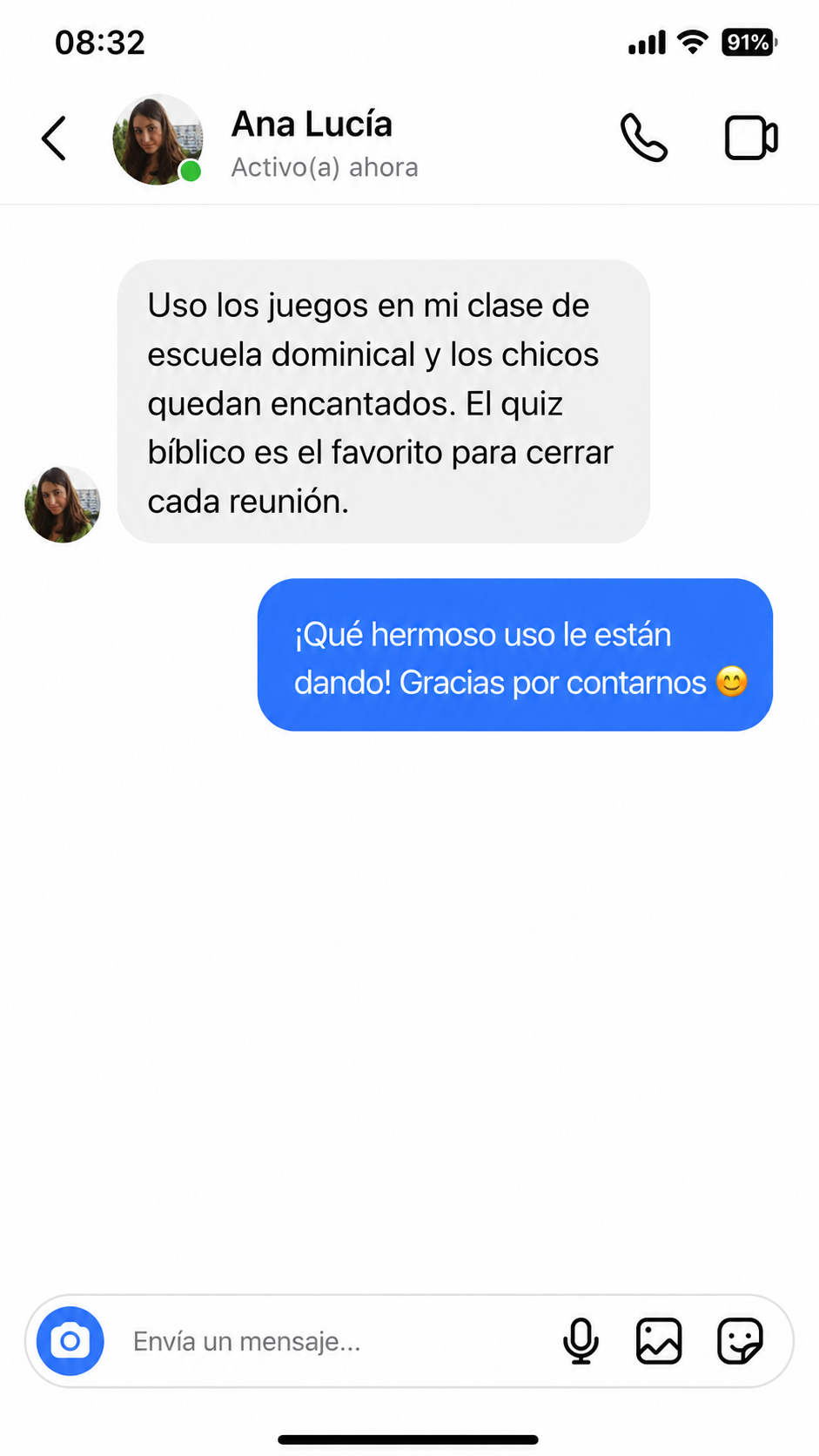 Conversación con Ana Lucía sobre la escuela dominical