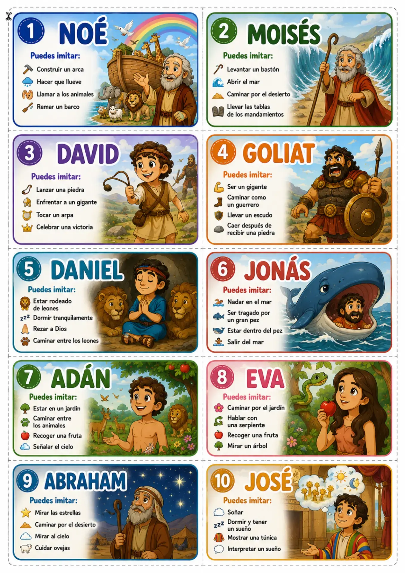 Cartas de personajes bíblicos para imitar